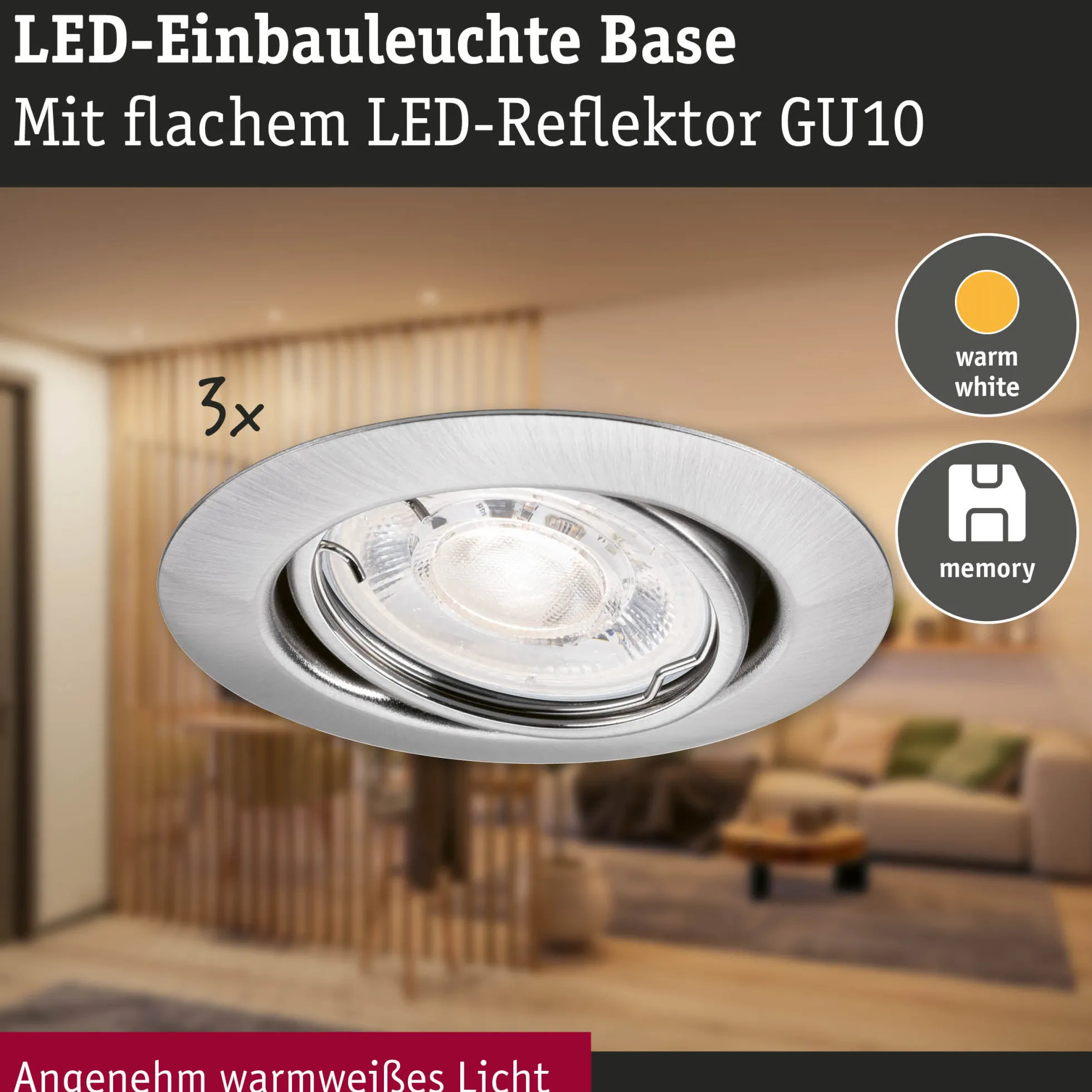 LED Einbauleuchte - Base GU10 Flat schwenkbar