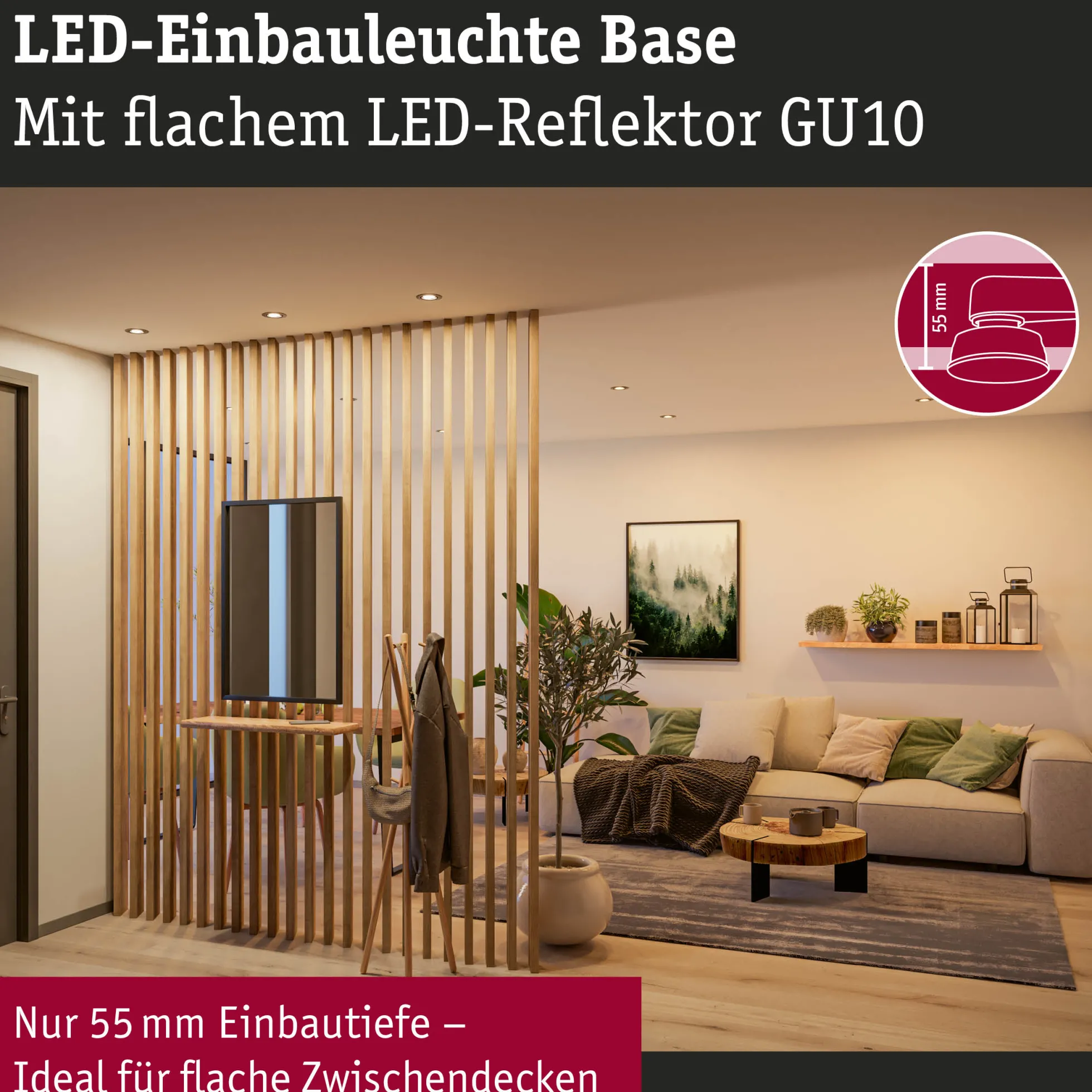 LED Einbauleuchte - Base GU10 Flat schwenkbar