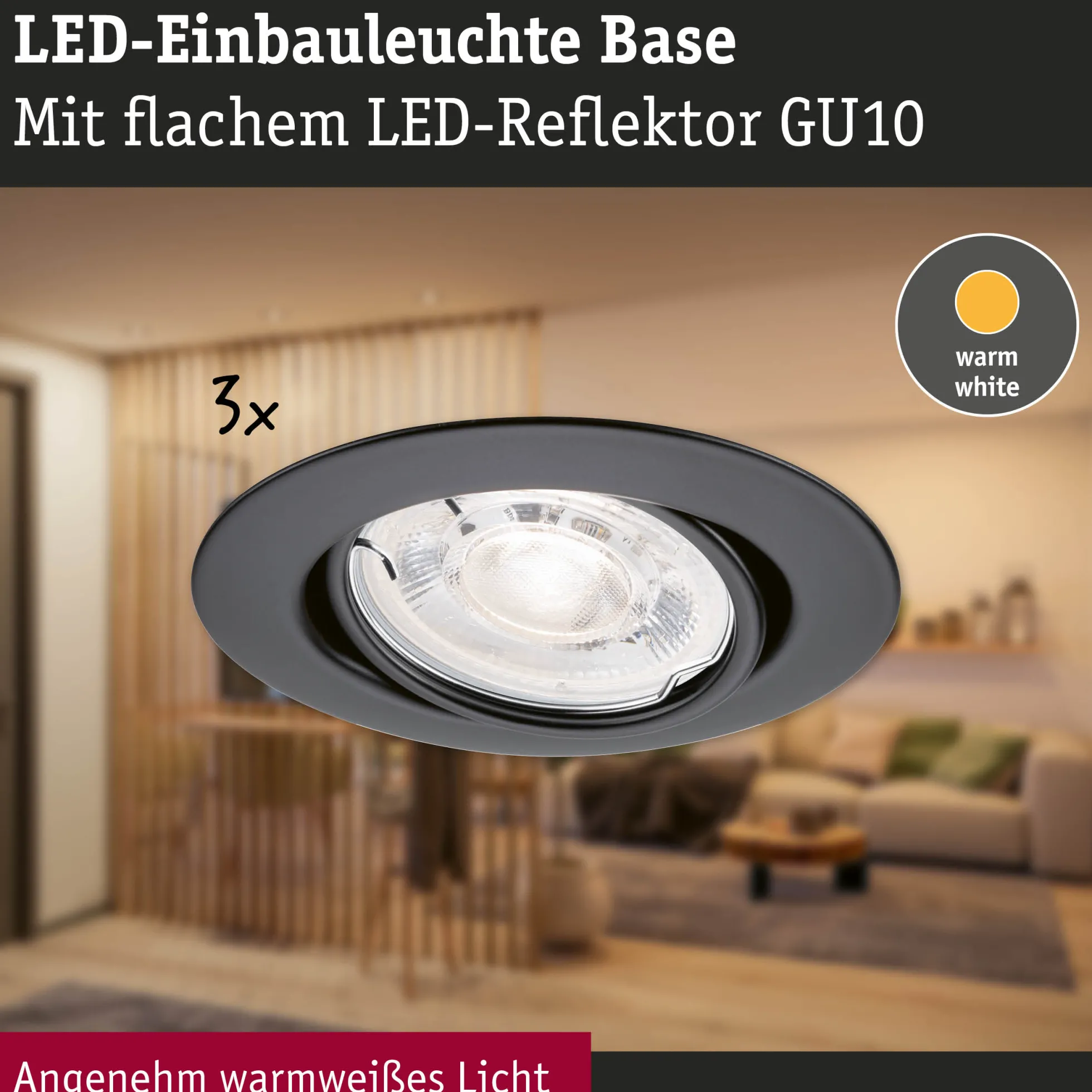 LED Einbauleuchte - Base GU10 Flat schwenkbar