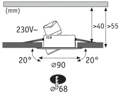LED Einbauleuchte - Base GU10 Flat schwenkbar