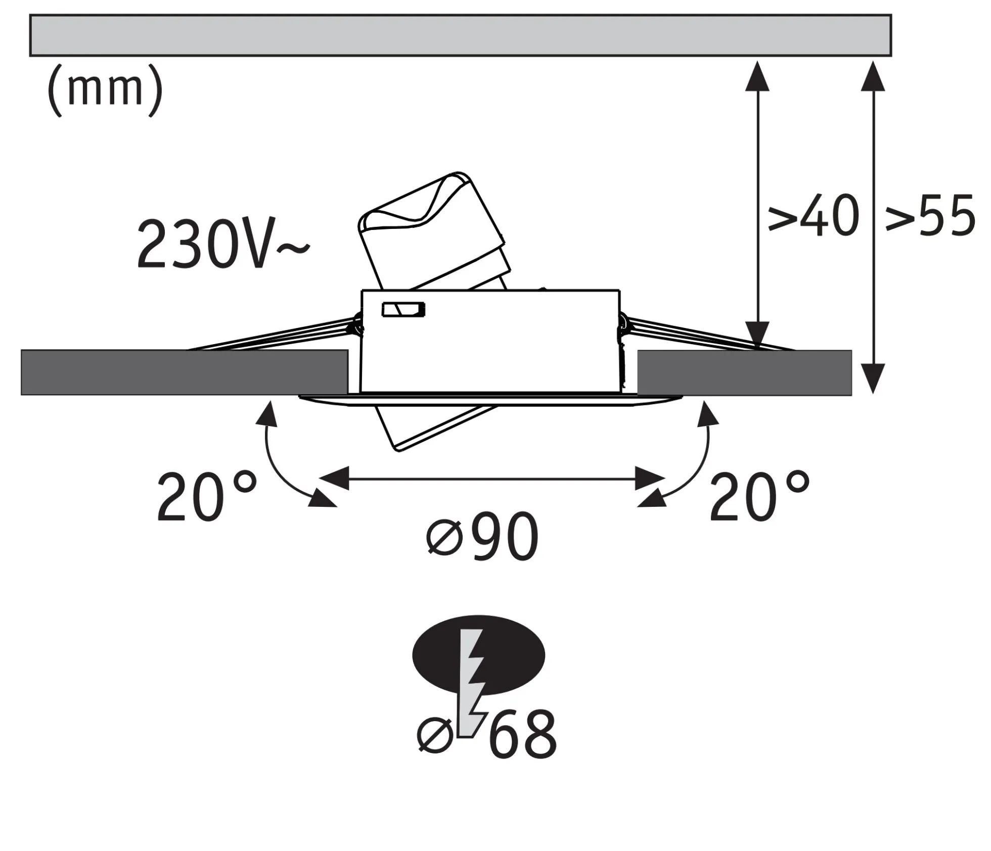 LED Einbauleuchte - Base GU10 Flat schwenkbar