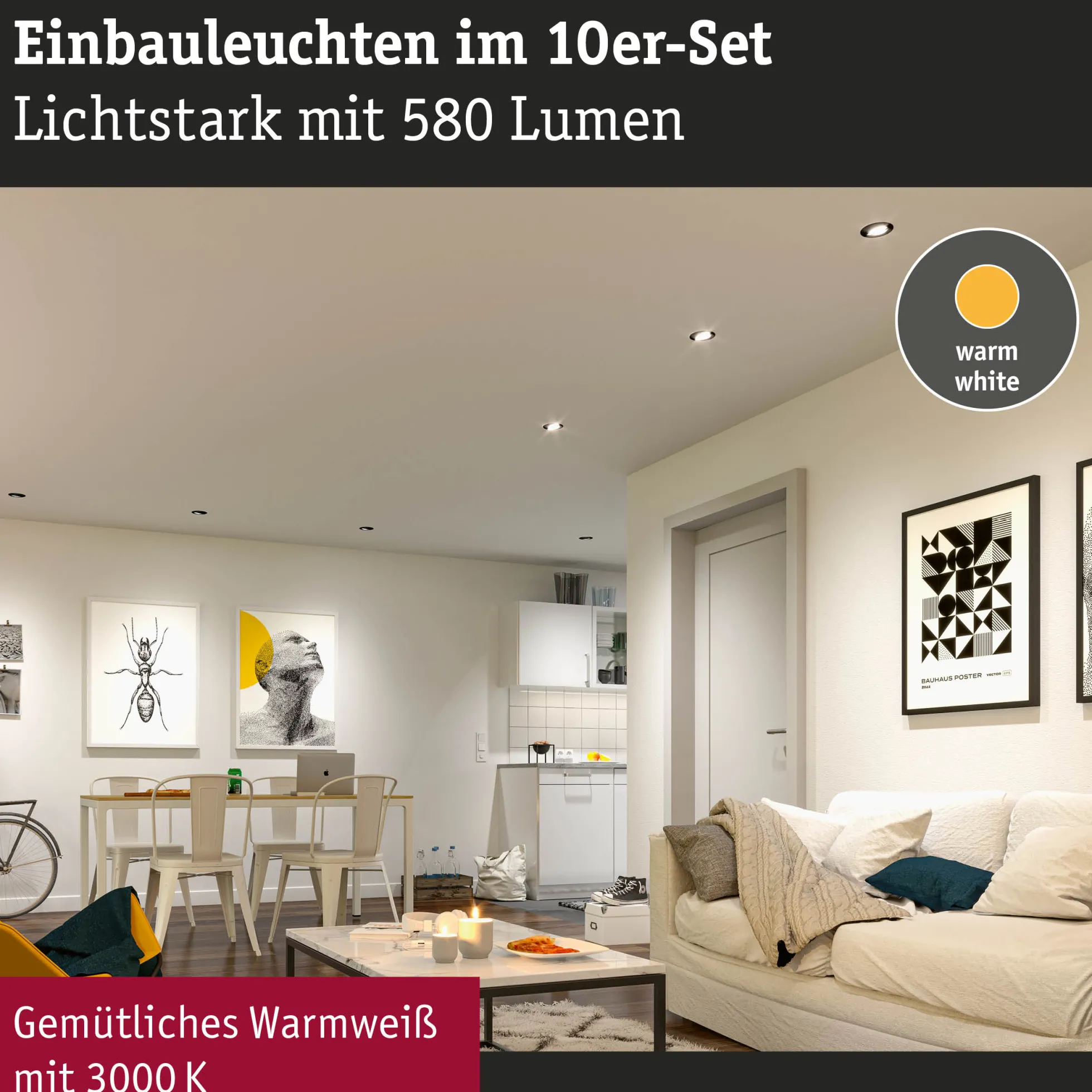 LED Einbauleuchte - 10er-Set schwenkbar