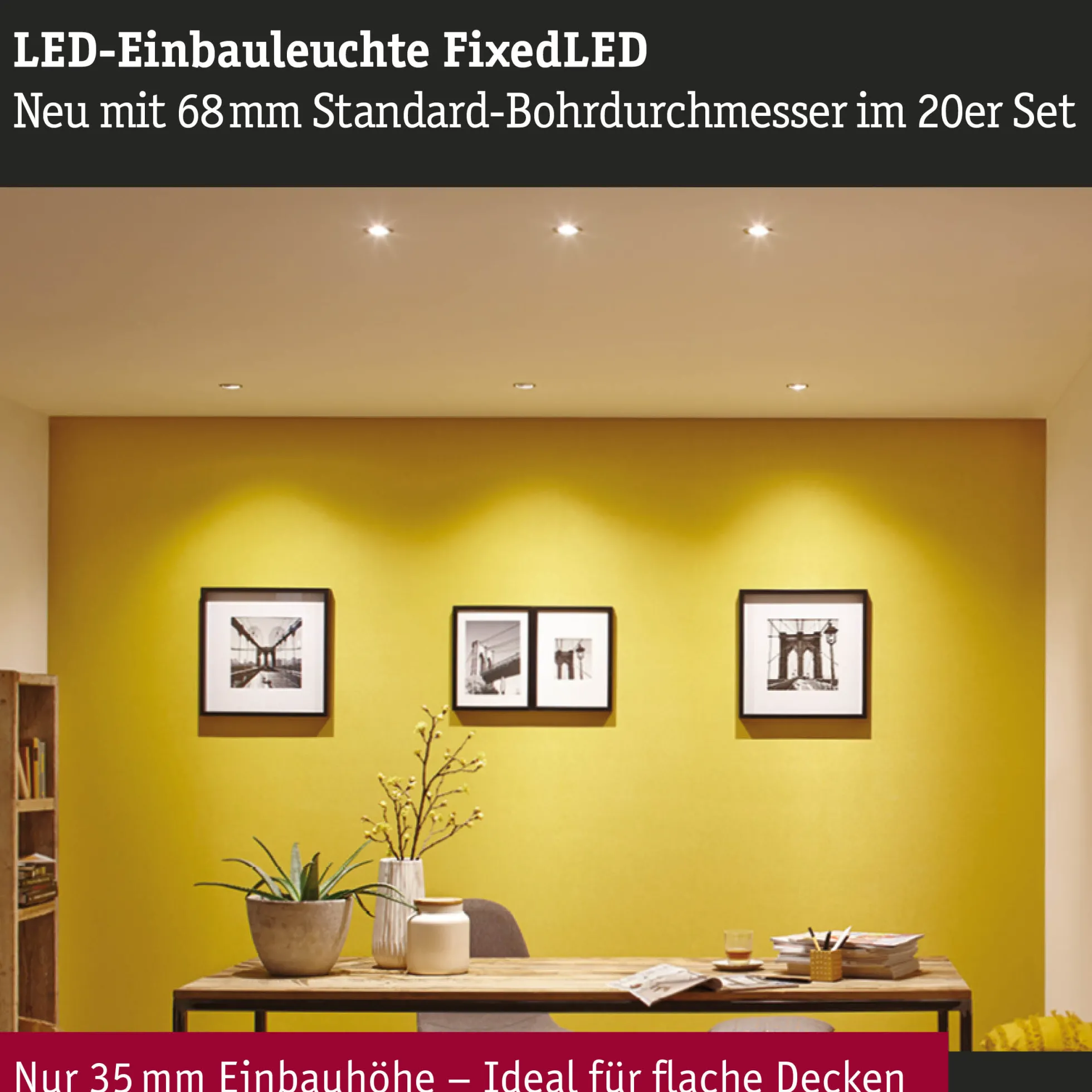 LED Einbauleuchte - FixedLED 20er-Set schwenkbar