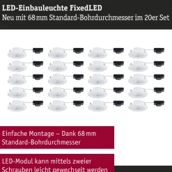 LED Einbauleuchte - FixedLED 20er-Set schwenkbar