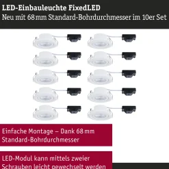 LED Einbauleuchte - FixedLED 10er-Set schwenkbar