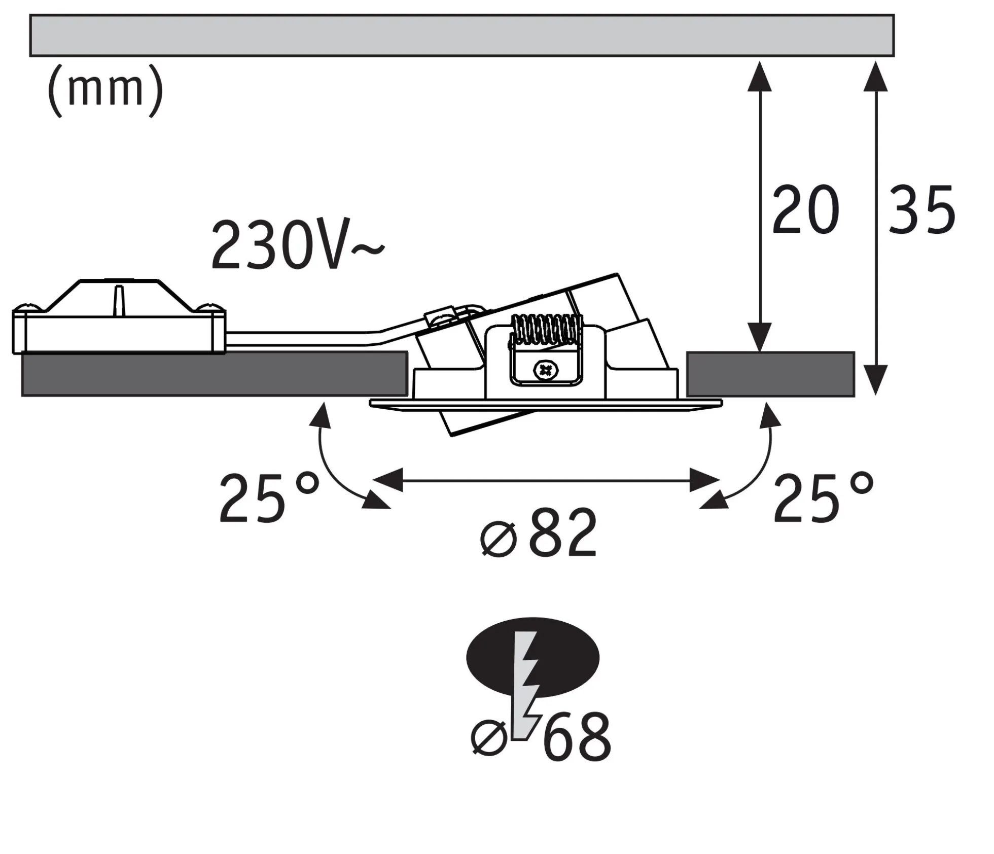 LED Einbauleuchte - FixedLED 10er-Set schwenkbar