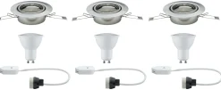 LED Einbauleuchte - LED Einbauleuchte rund 90mm 20° GU10 3x4,5W 3x340lm 230V 2700K Eisen gebürstet