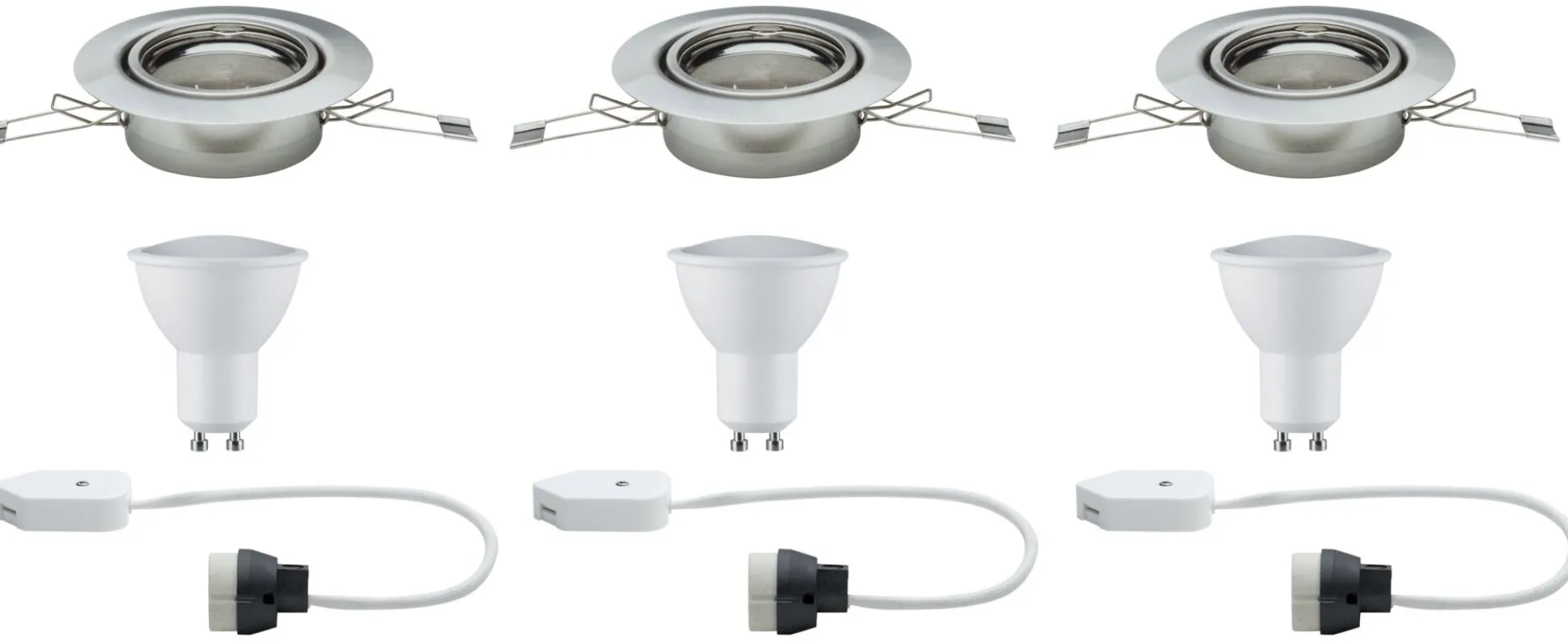 LED Einbauleuchte - LED Einbauleuchte rund 90mm 20° GU10 3x4,5W 3x340lm 230V 2700K Eisen gebürstet