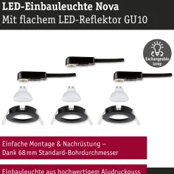 LED Einbauleuchte - Nova GU10 Flat starr