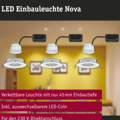 LED Einbauleuchte - Nova 3er-Set schwenkbar