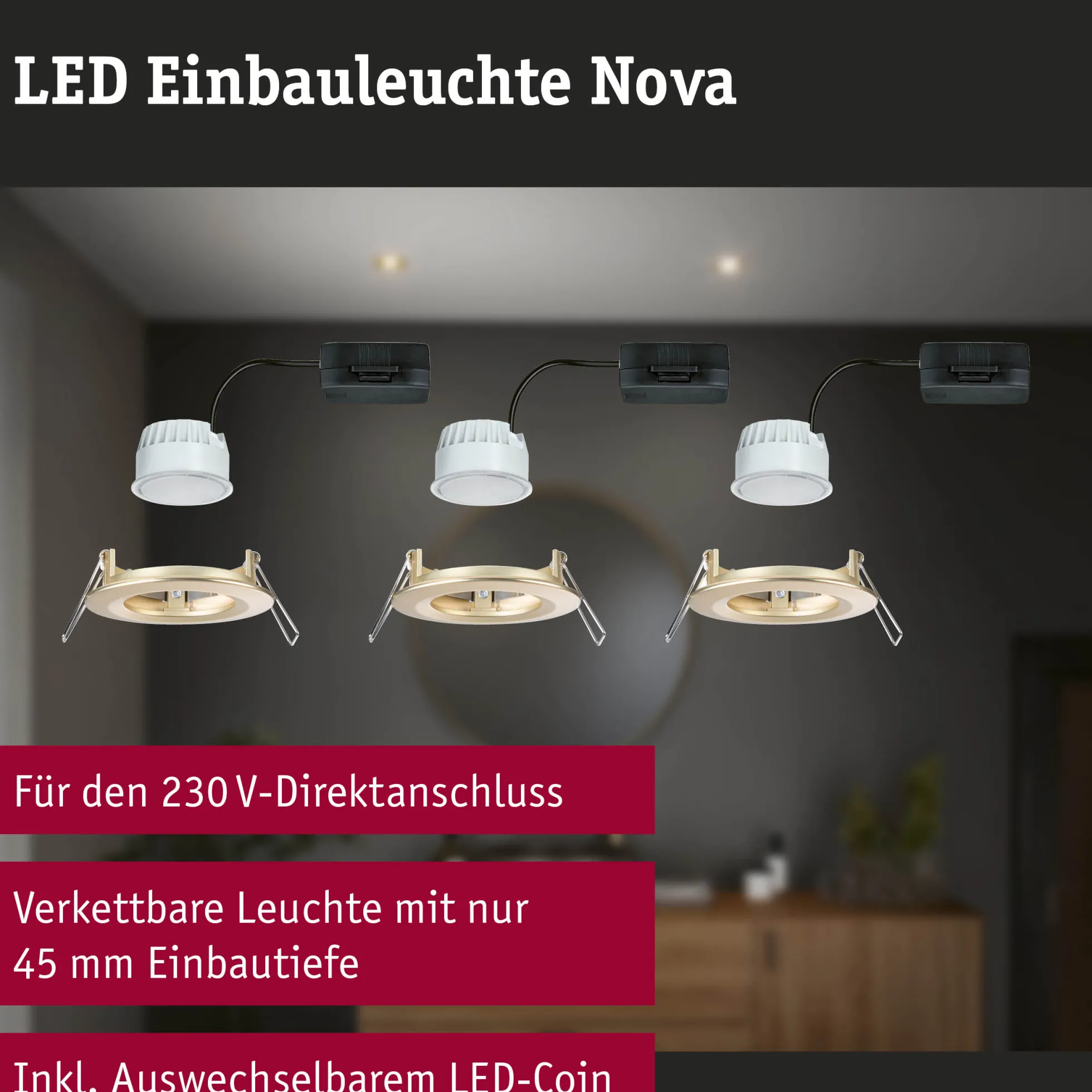 LED Einbauleuchte - Nova Basisset starr