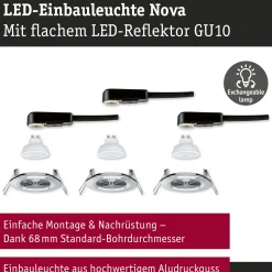 LED Einbauleuchte - Nova GU10 Flat starr