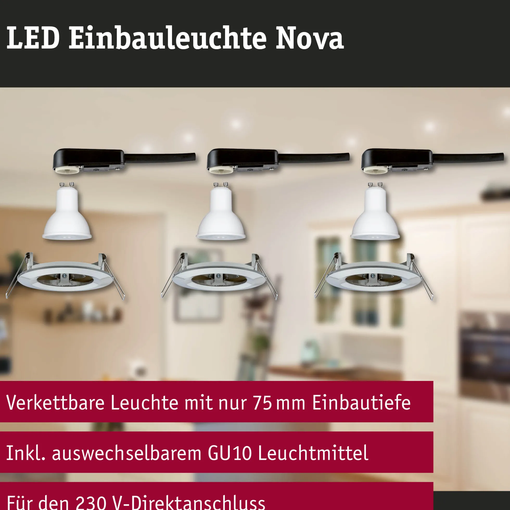 LED Einbauleuchte - Nova Basisset starr
