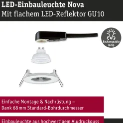 LED Einbauleuchte - Nova GU10 Flat starr