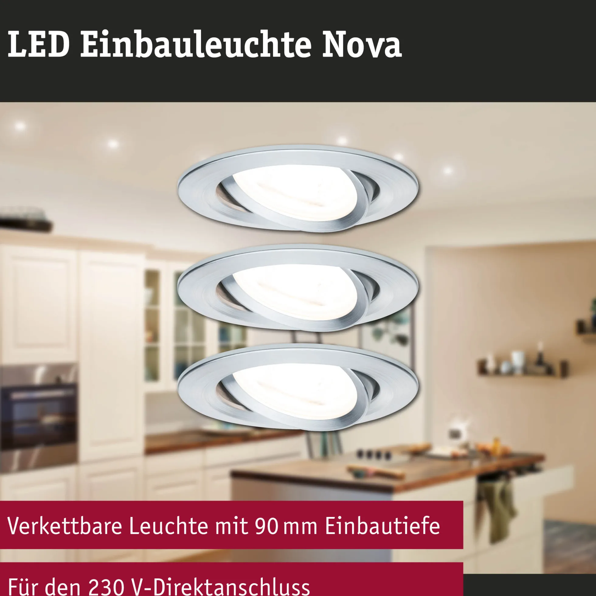 LED Einbauleuchte - Nova Basisset schwenkbar
