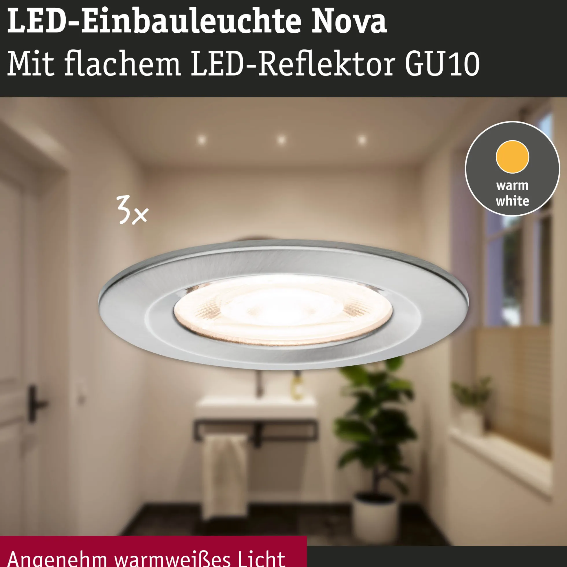 LED Einbauleuchte - Nova GU10 Flat starr