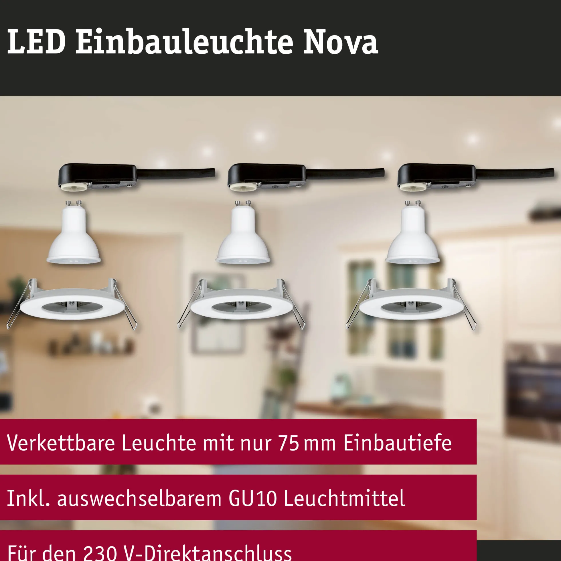 LED Einbauleuchte - Nova Basisset starr