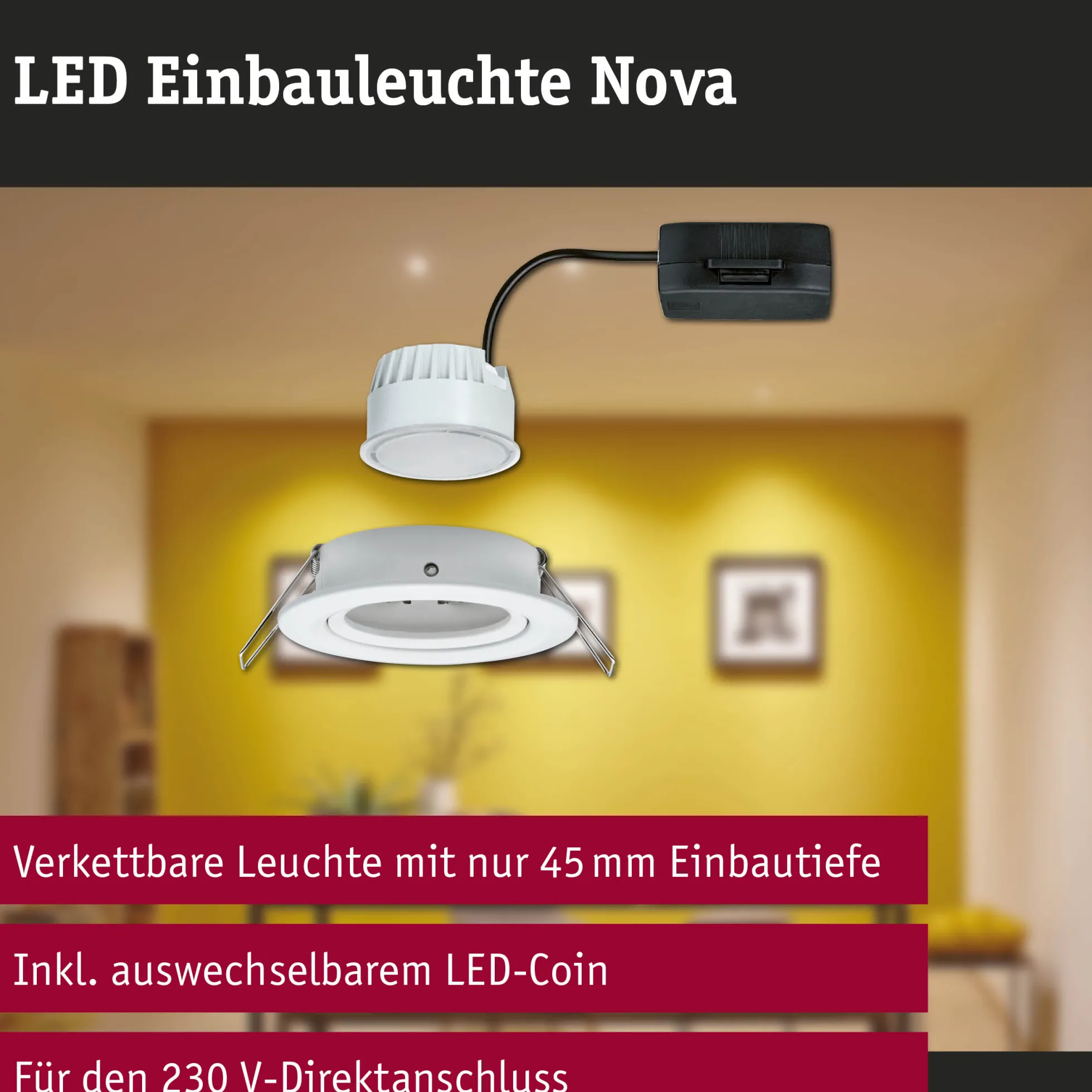 LED Einbauleuchte - Nova Einzelleuchte schwenkbar
