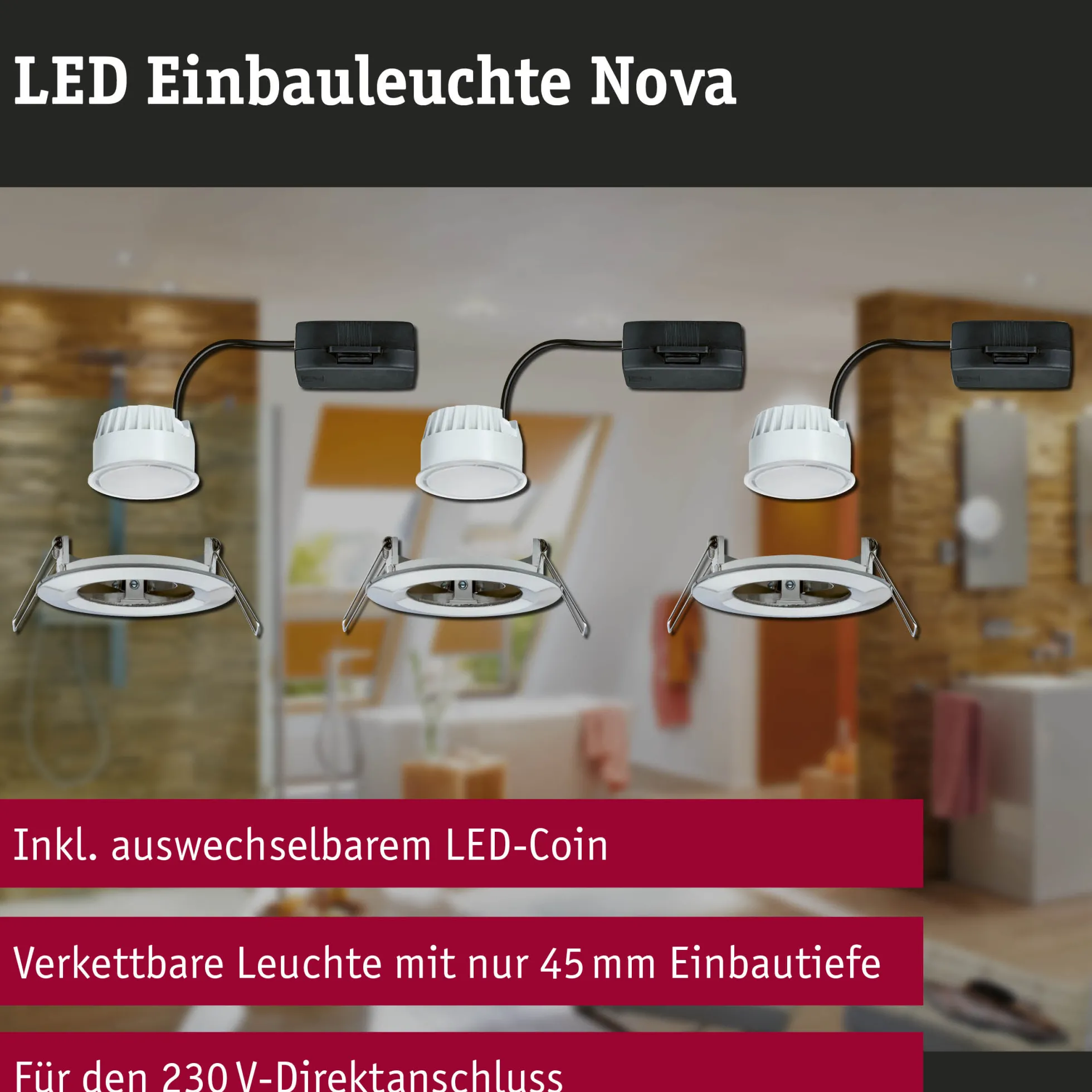 LED Einbauleuchte - Nova Basisset starr