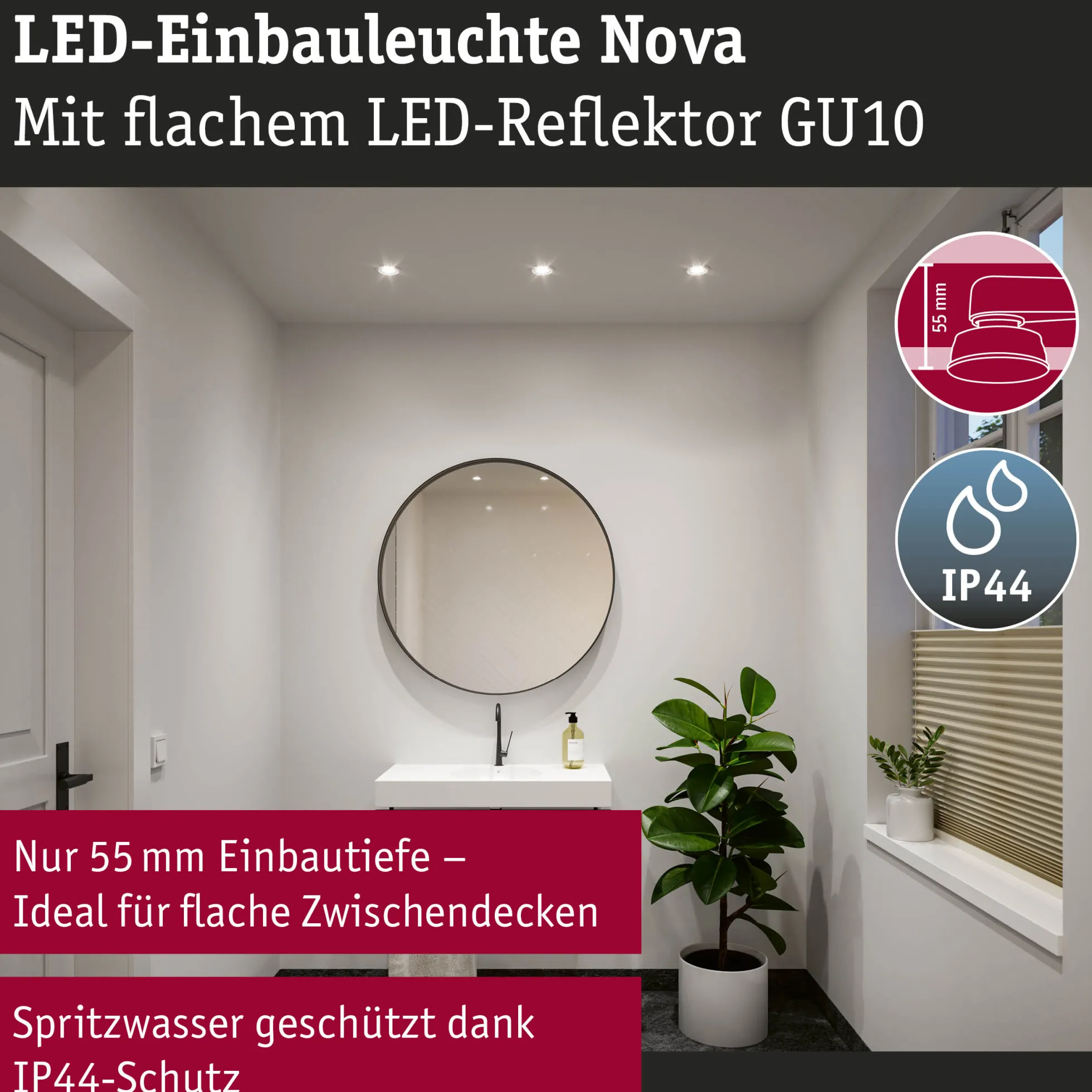 LED Einbauleuchte - Nova GU10 Flat starr