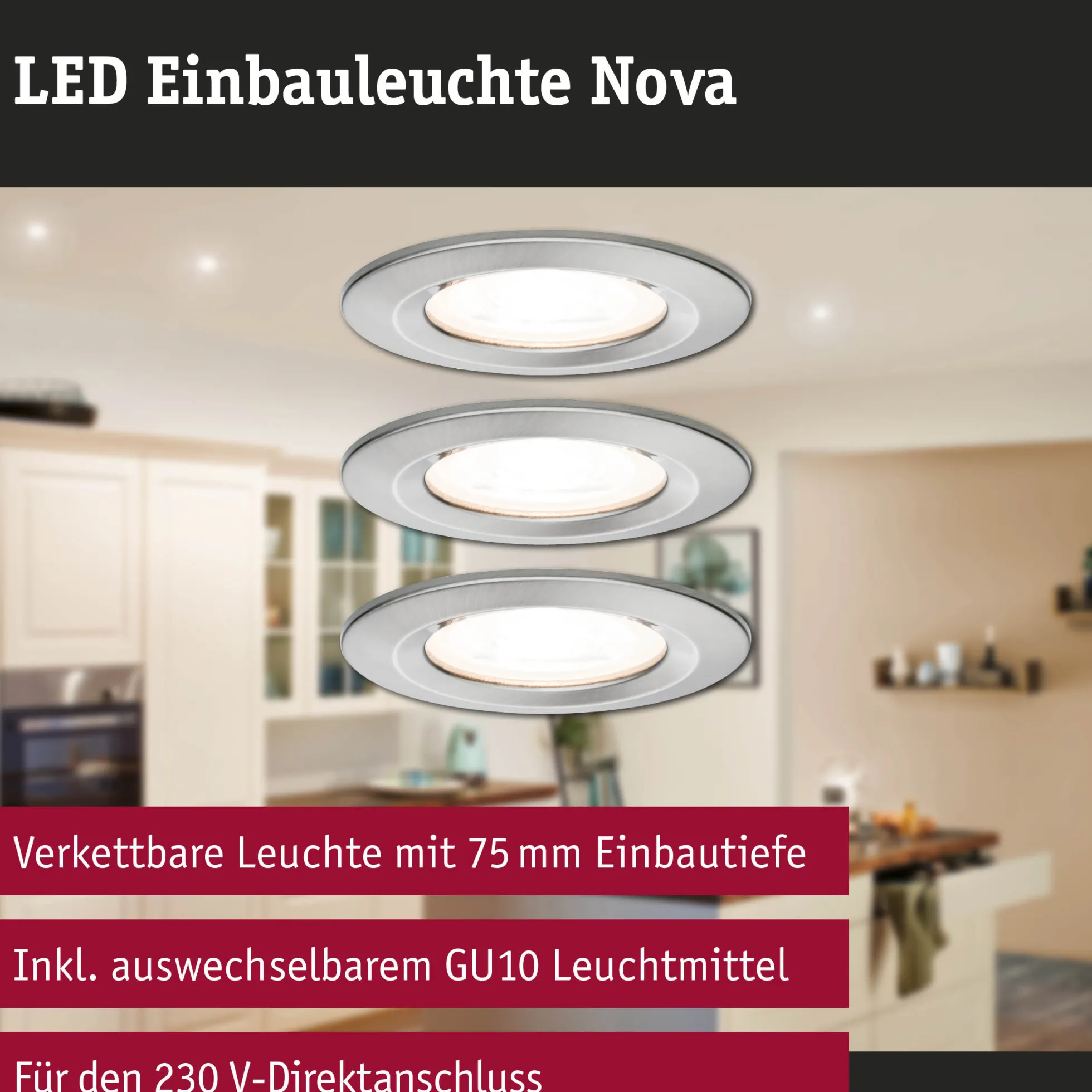 LED Einbauleuchte - Nova Basisset starr