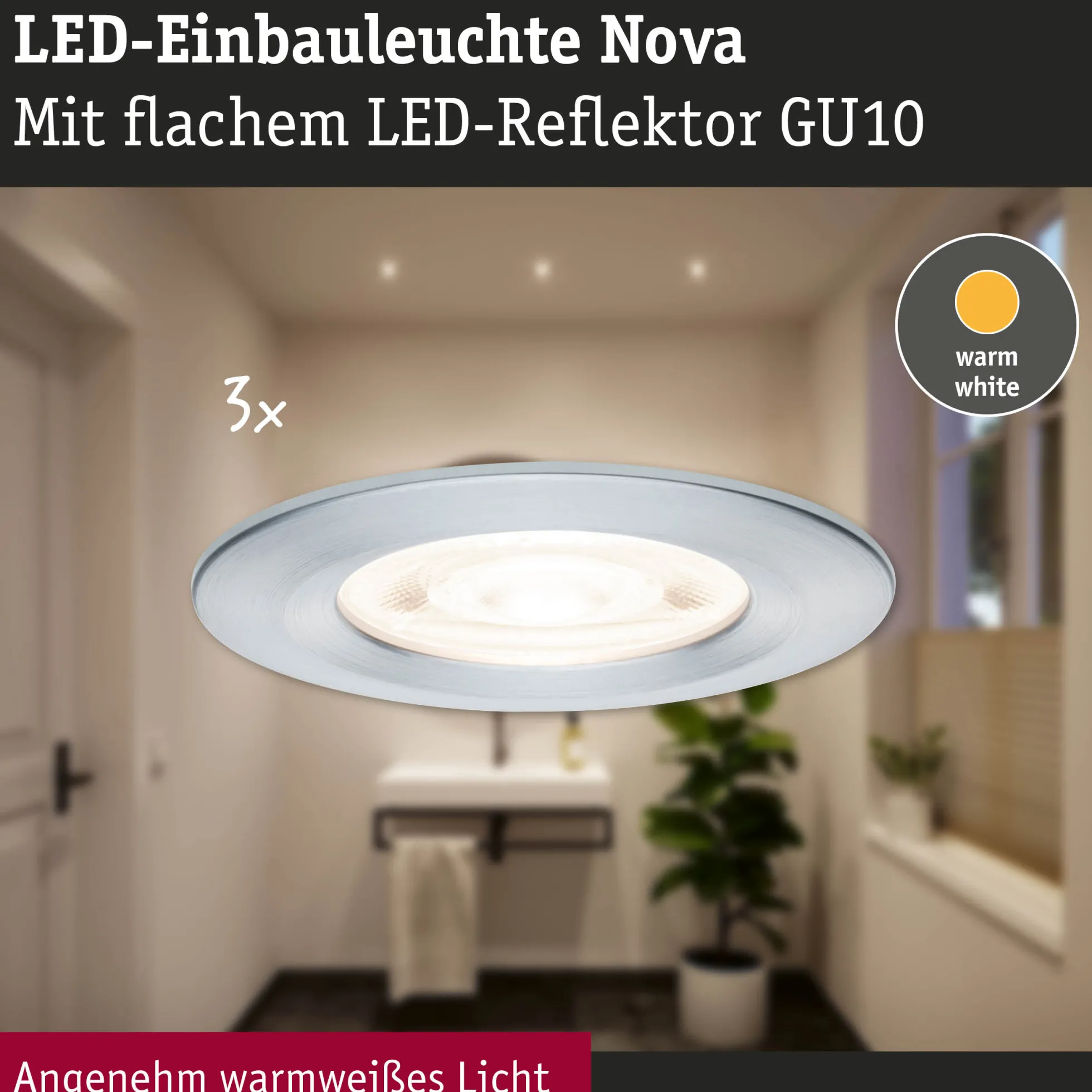 LED Einbauleuchte - Nova GU10 Flat starr