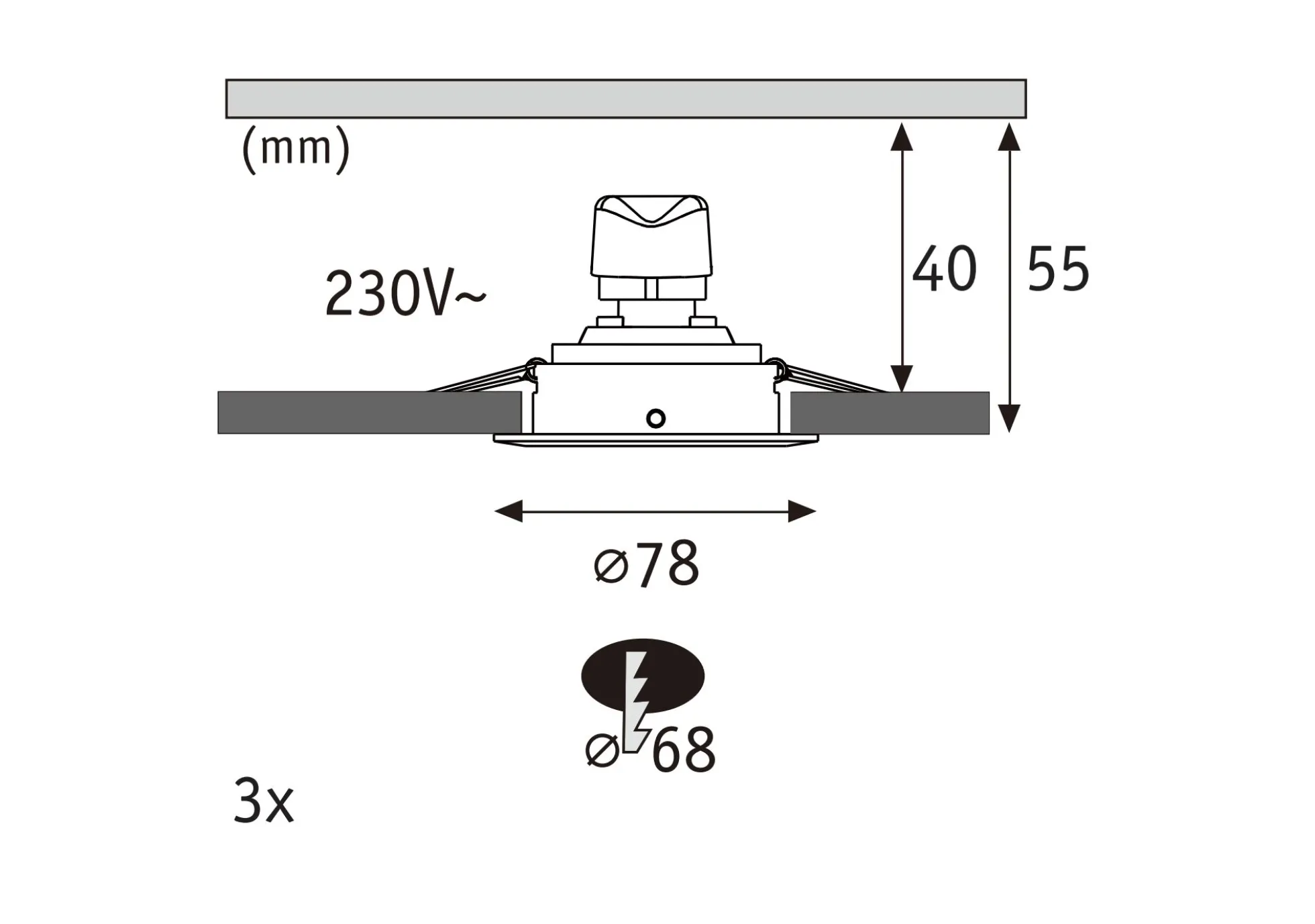 LED Einbauleuchte - Nova GU10 Flat starr