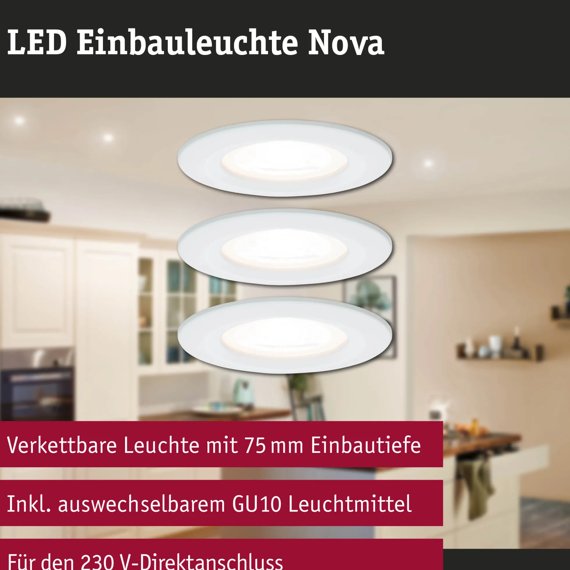 LED Einbauleuchte - Nova Basisset starr