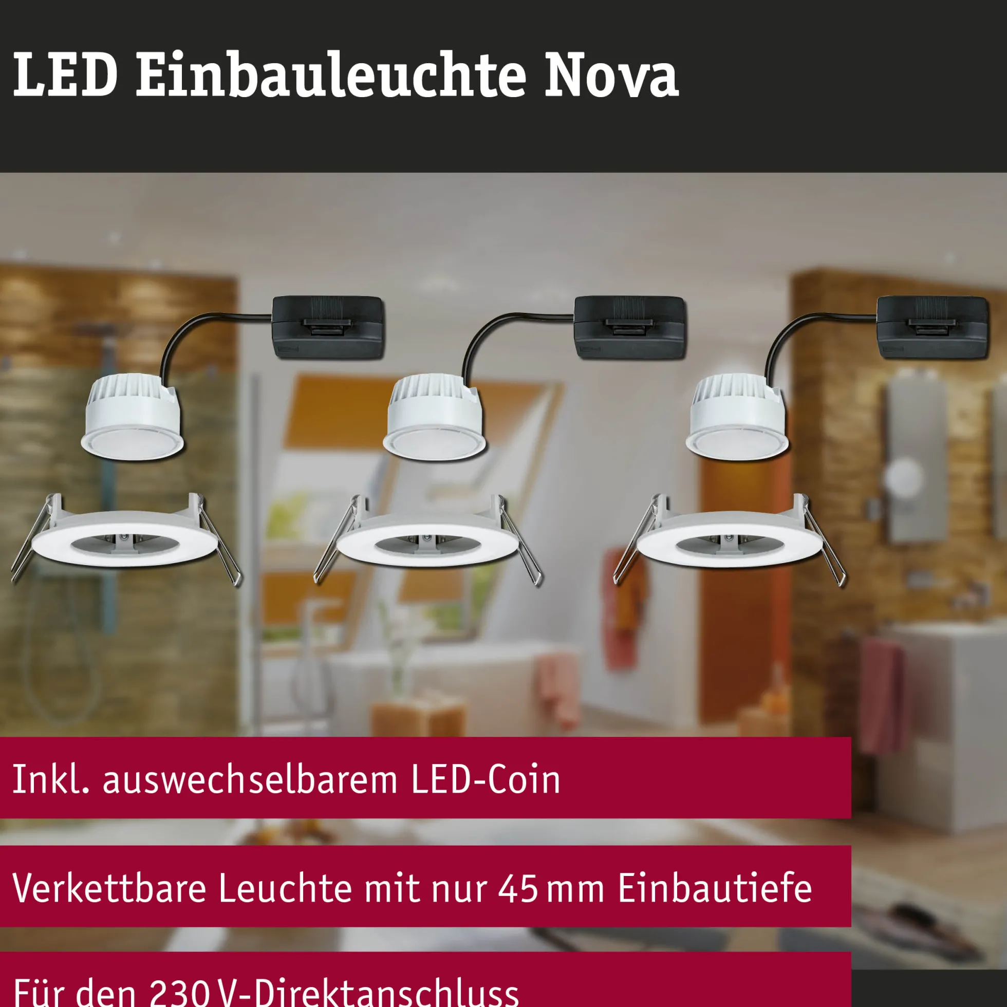 LED Einbauleuchte - Nova Basisset starr