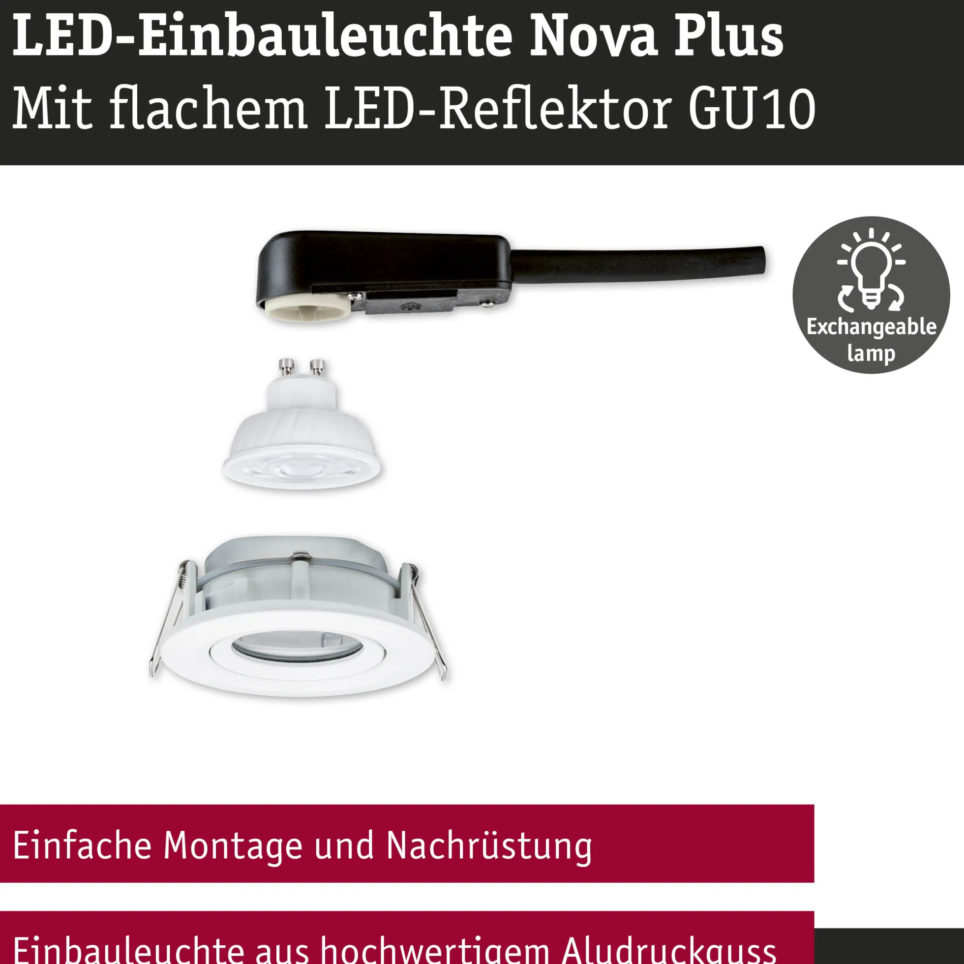 LED Einbauleuchte - Nova Plus GU10 Flat