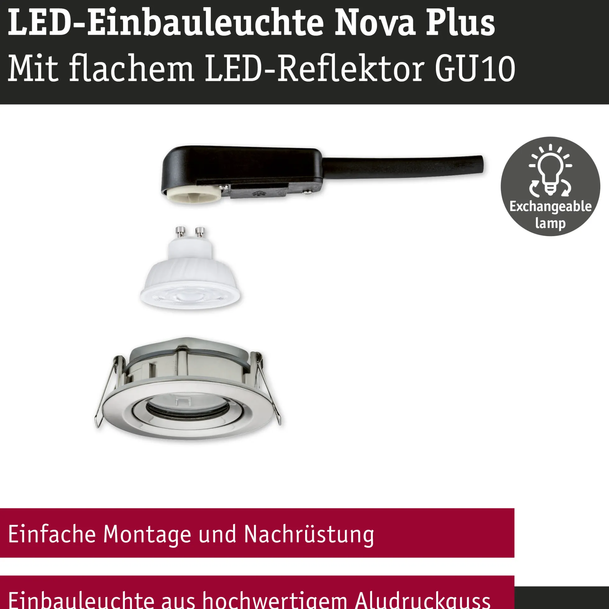 LED Einbauleuchte - Nova Plus GU10 Flat