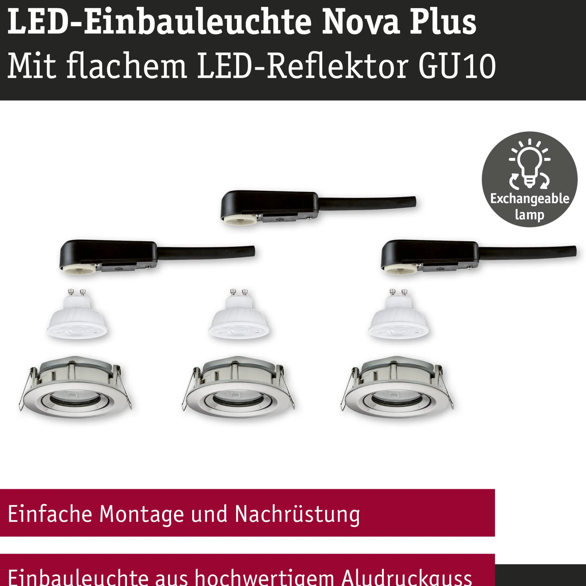LED Einbauleuchte - Nova Plus GU10 Flat
