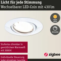 LED Einbauleuchte Smart Home Zigbee 3.0 - Base Basisset schwenkbar
