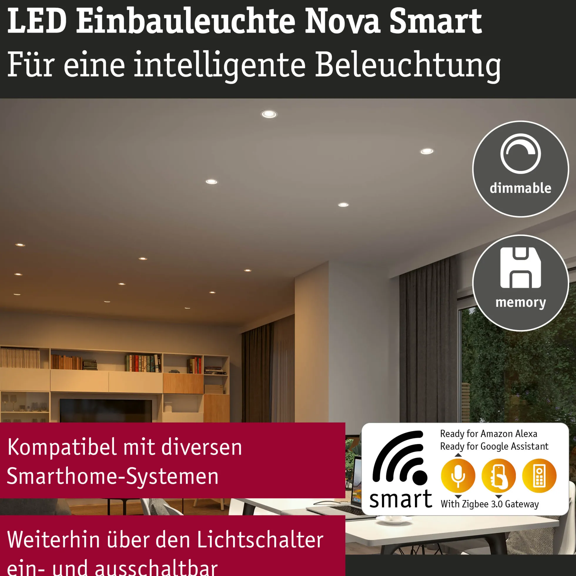 LED Einbauleuchte Smart Home Zigbee 3.0 - Nova