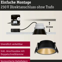 LED Einbauleuchte 3-Step-Dim - Cole 6er-Set