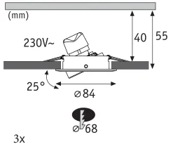 LED Einbauleuchte 3-Step-Dim - Nova GU10 Flat schwenkbar