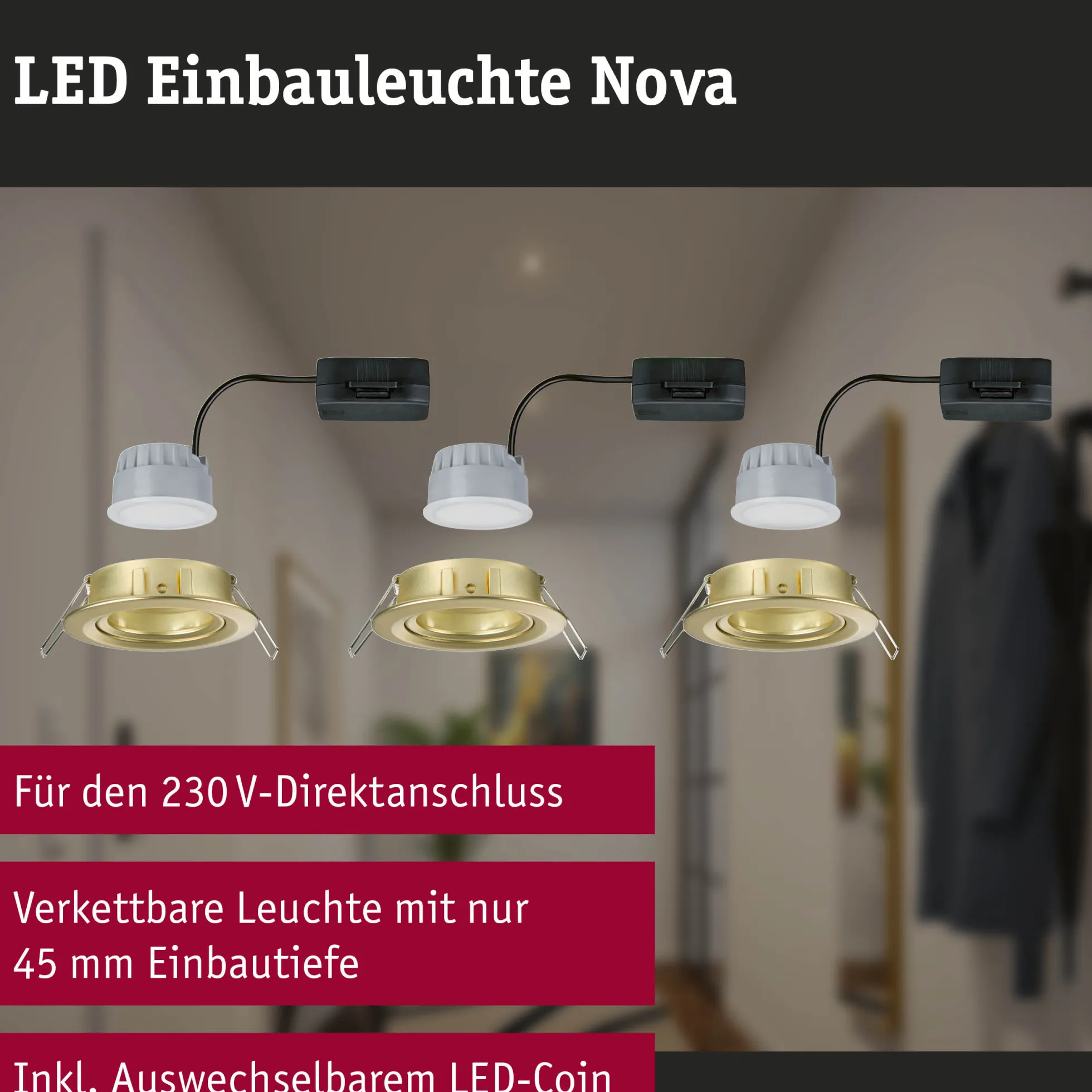 LED Einbauleuchte 3-Step-Dim - Nova Basisset schwenkbar