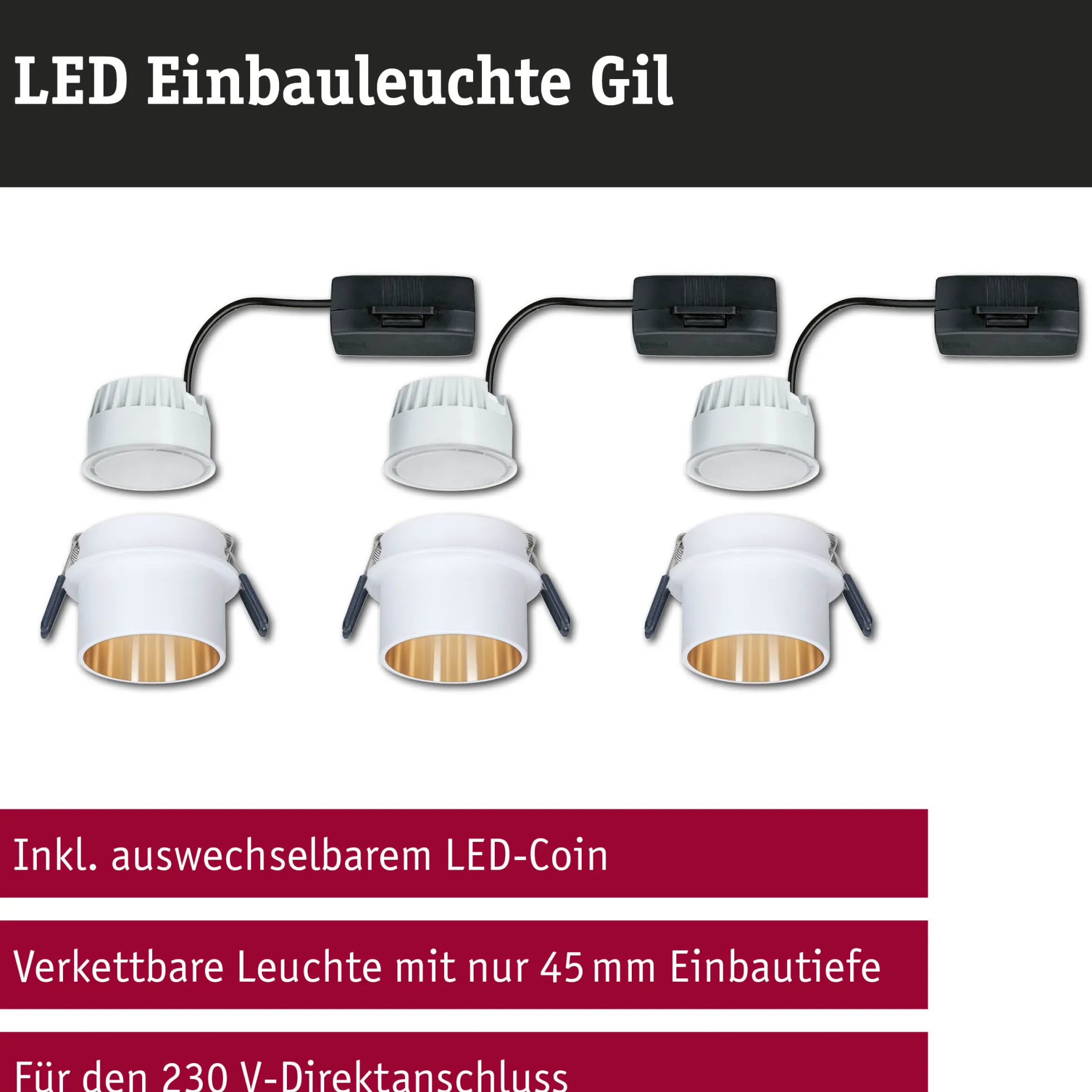 LED Einbauleuchte 3-Step-Dim - Gil Basisset