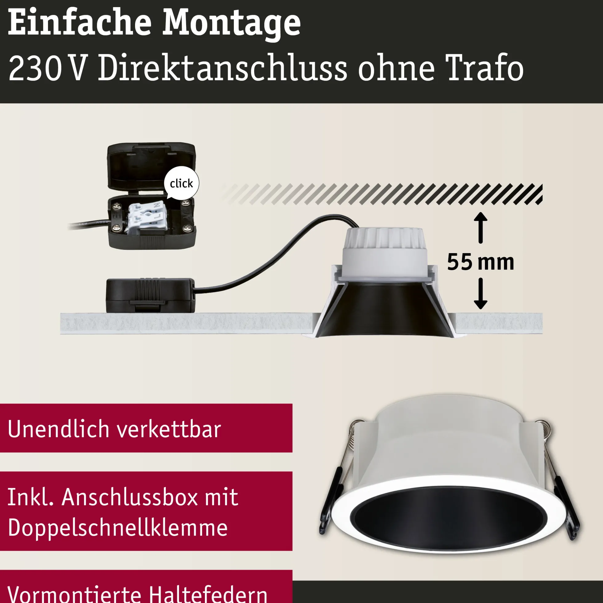 LED Einbauleuchte 3-Step-Dim - Cole 3er-Set