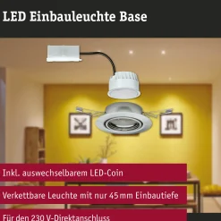 LED Einbauleuchte 3-Step-Dim - Base Basisset schwenkbar