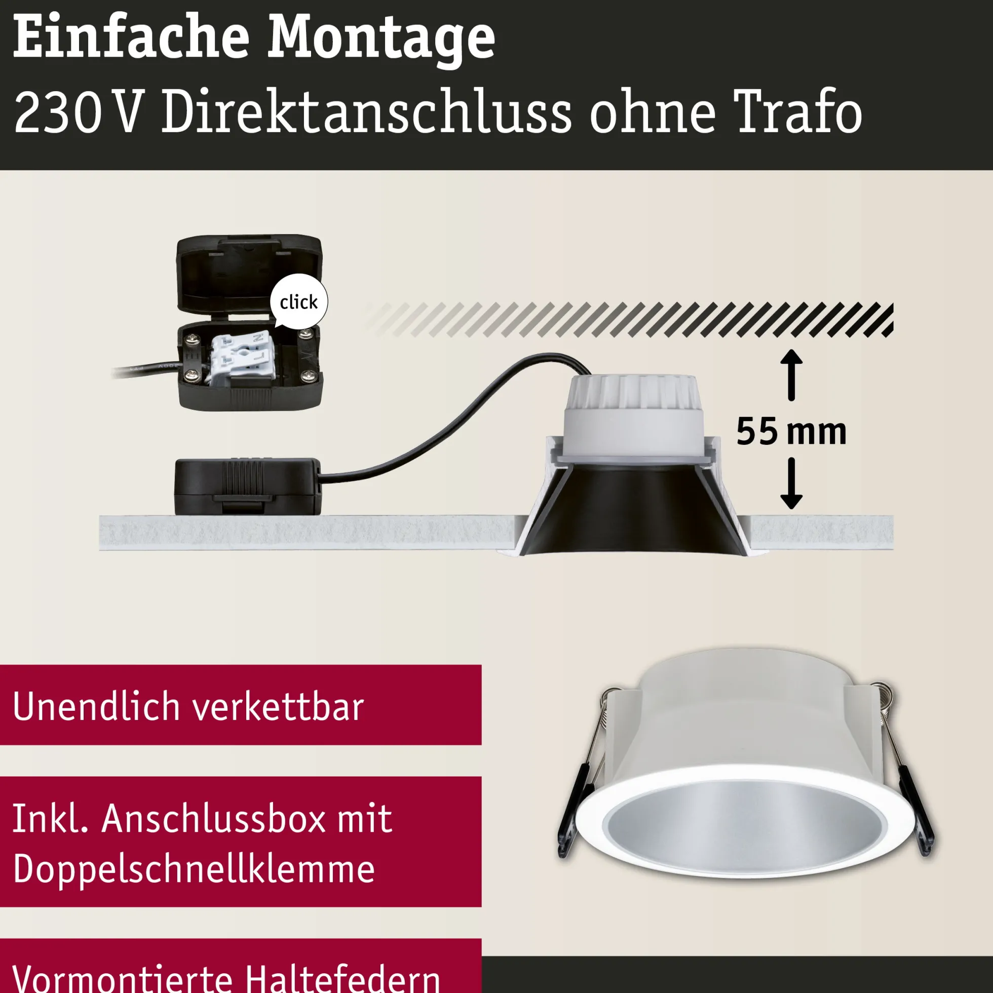 LED Einbauleuchte 3-Step-Dim - Cole 3er-Set