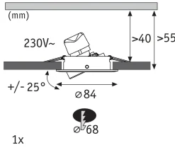 LED Einbauleuchte 3-Step-Dim - Nova GU10 Flat schwenkbar