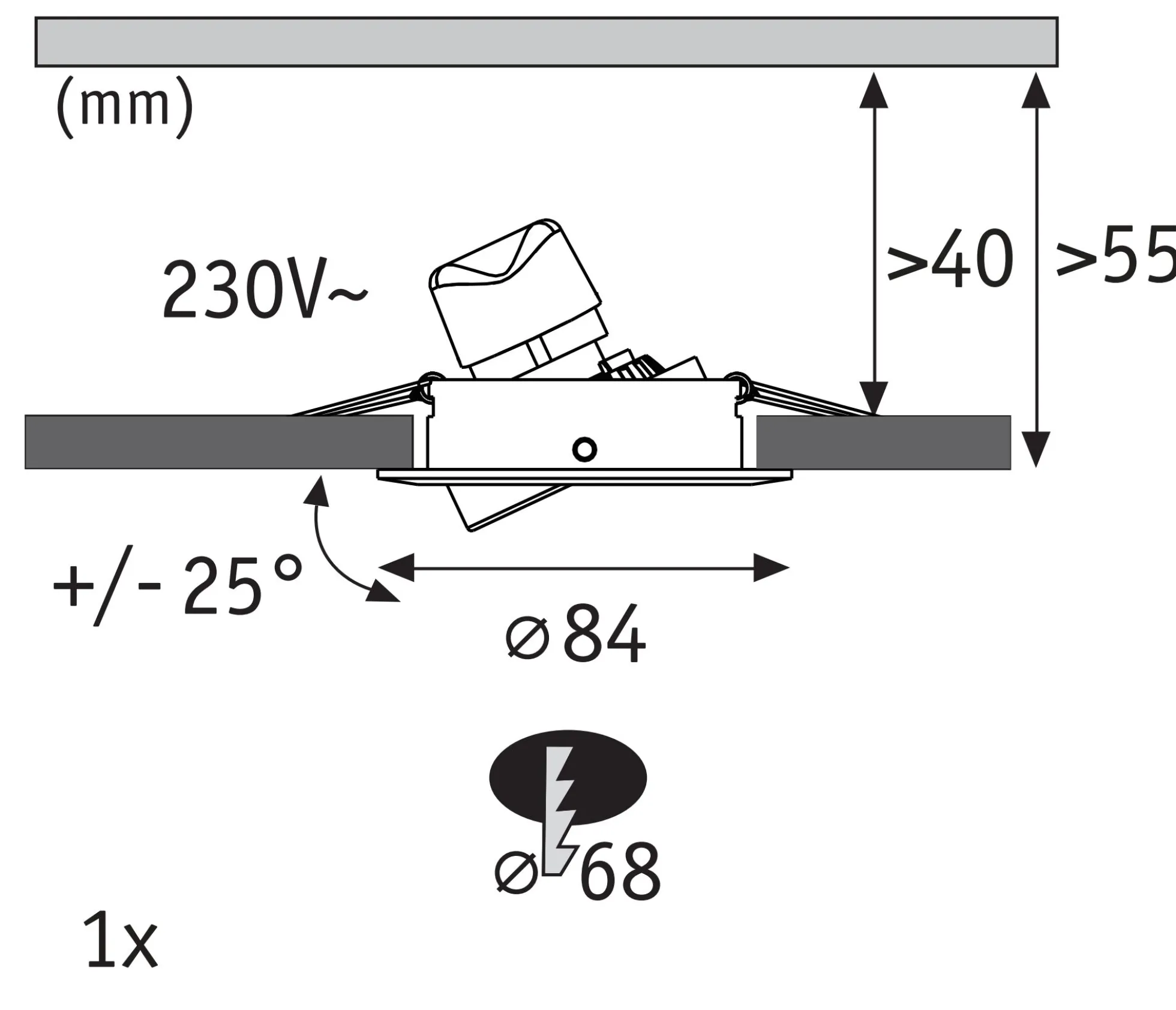LED Einbauleuchte 3-Step-Dim - Nova GU10 Flat schwenkbar