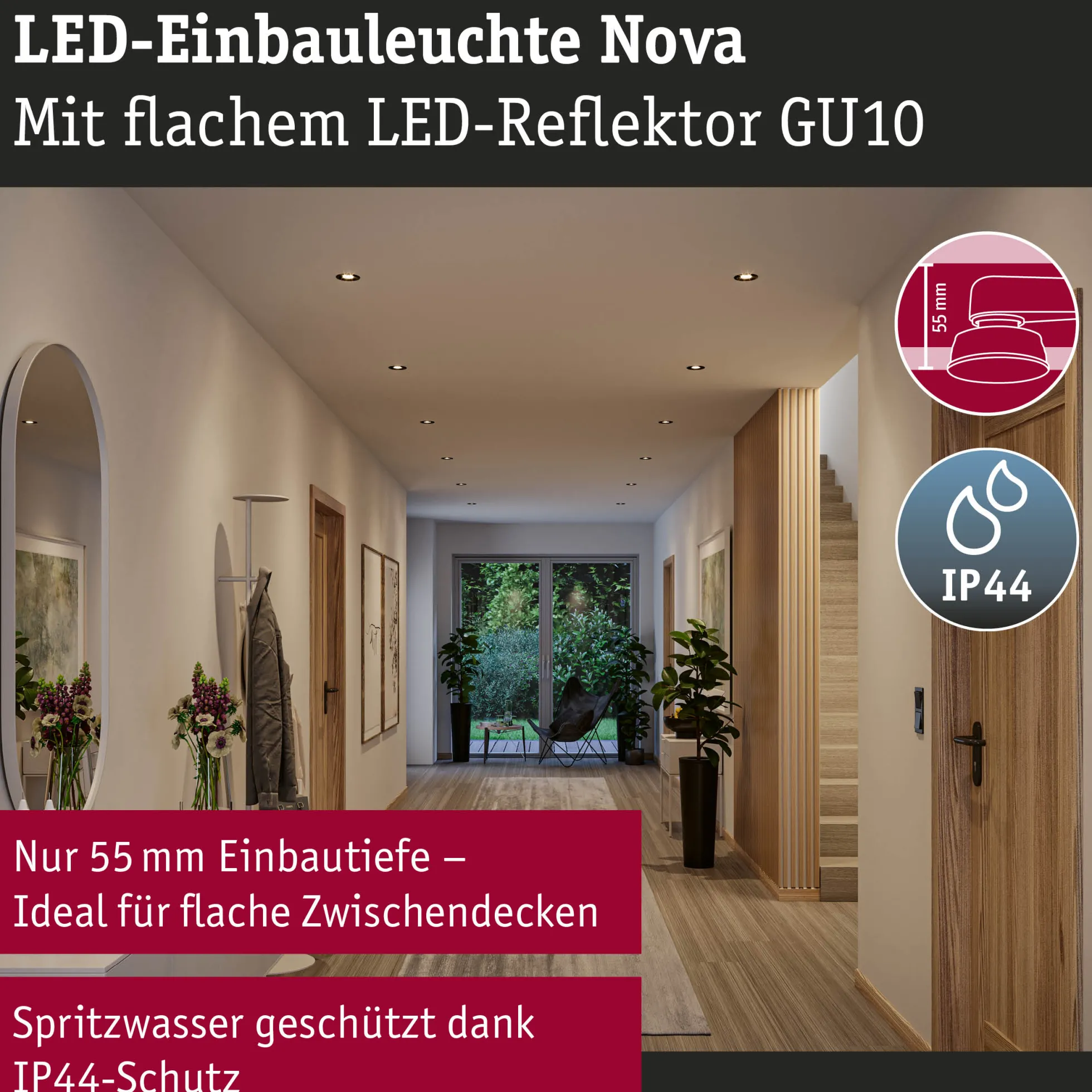 LED Einbauleuchte 3-Step-Dim - Nova GU10 Flat schwenkbar