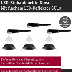 LED Einbauleuchte 3-Step-Dim - Nova GU10 Flat schwenkbar