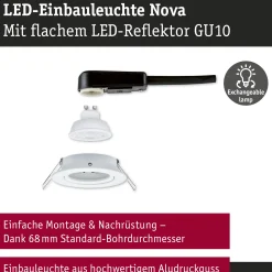 LED Einbauleuchte 3-Step-Dim - Nova GU10 Flat schwenkbar