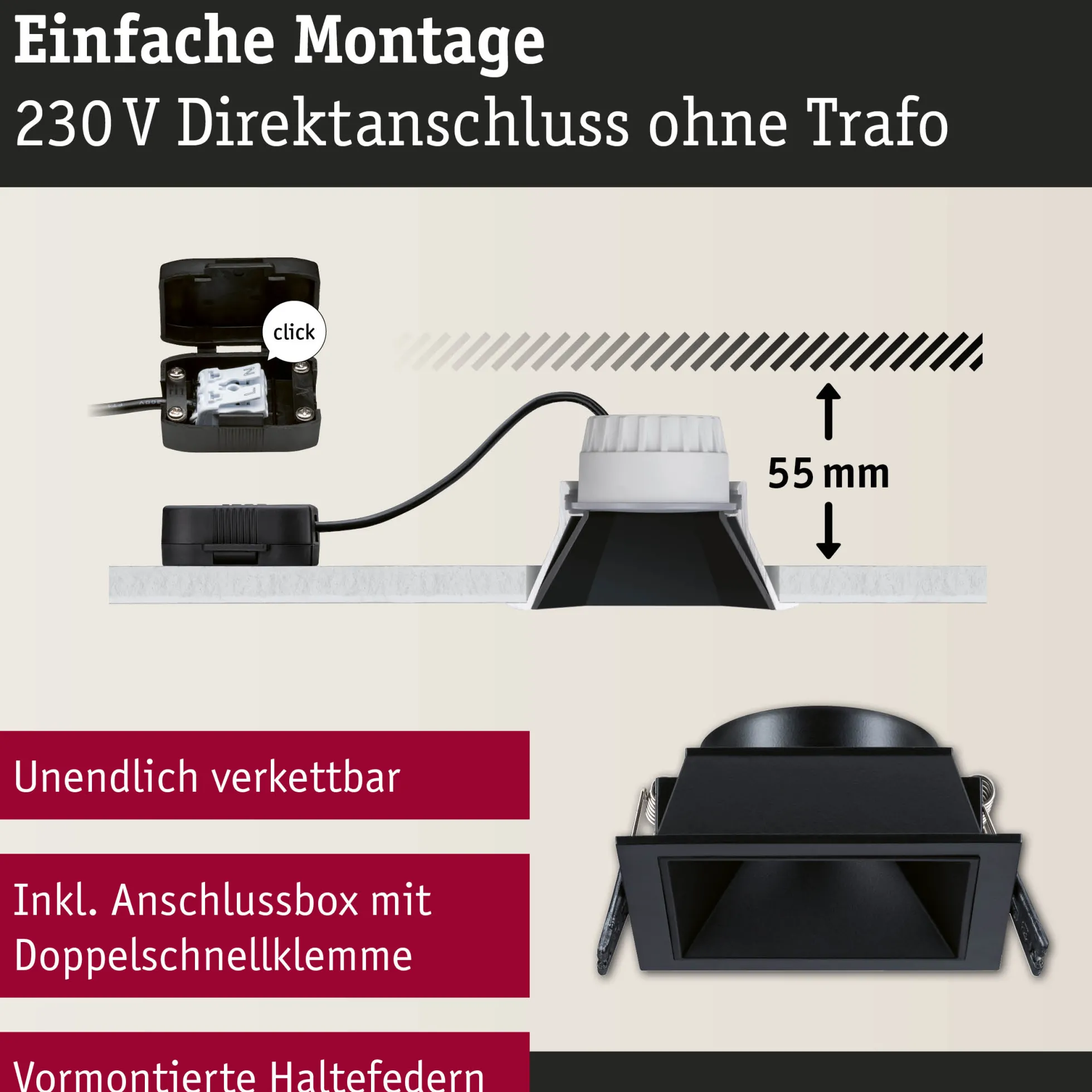 LED Einbauleuchte 3-Step-Dim - Cole 3er-Set