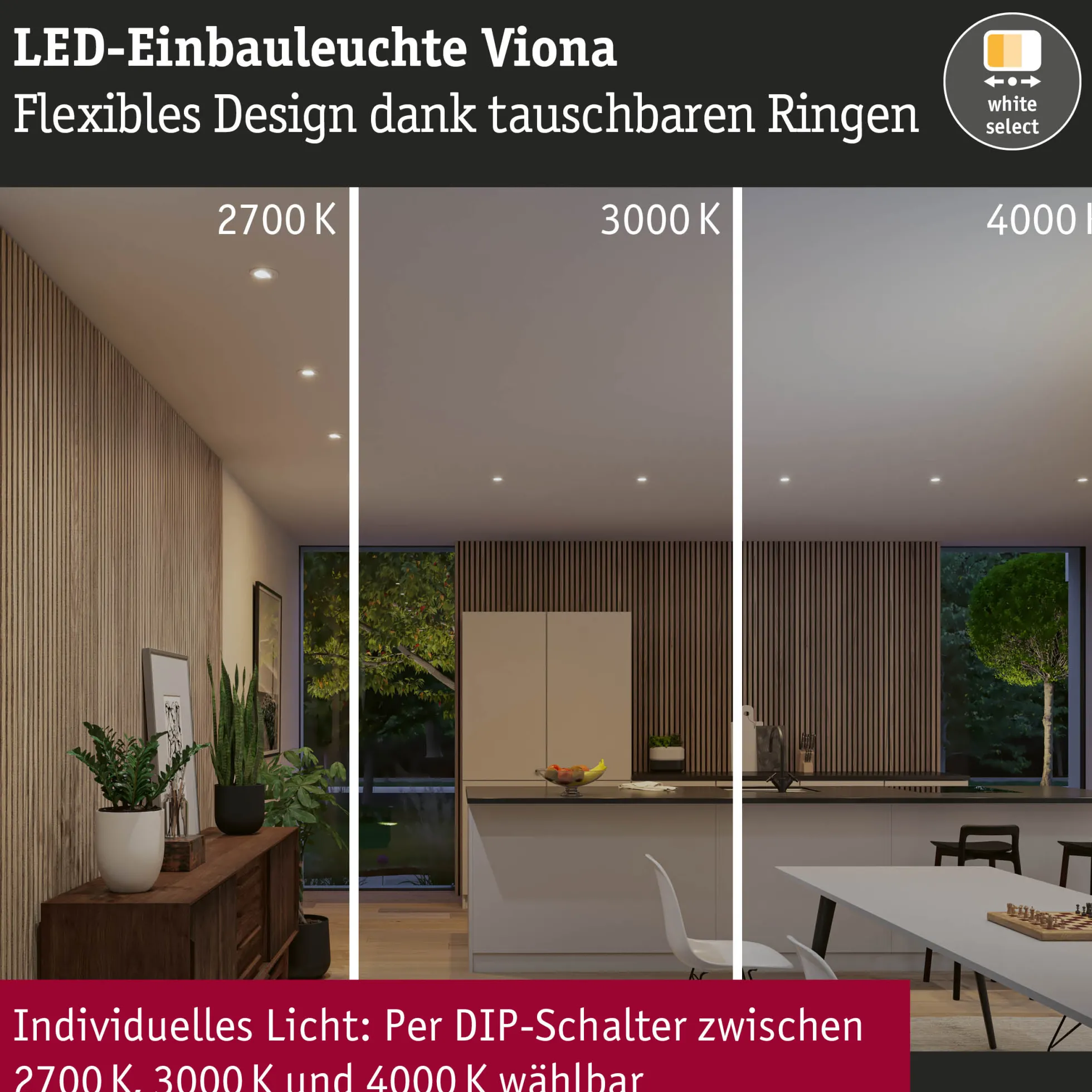 LED Einbauleuchte White Select - Viona Einzelleuchte