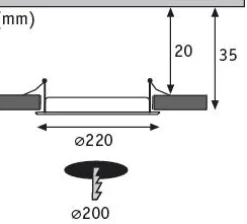 LED Einbaupanel - LED Einbaupanel IP44 rund 220mm 16,5W 1450lm 4000K Weiß