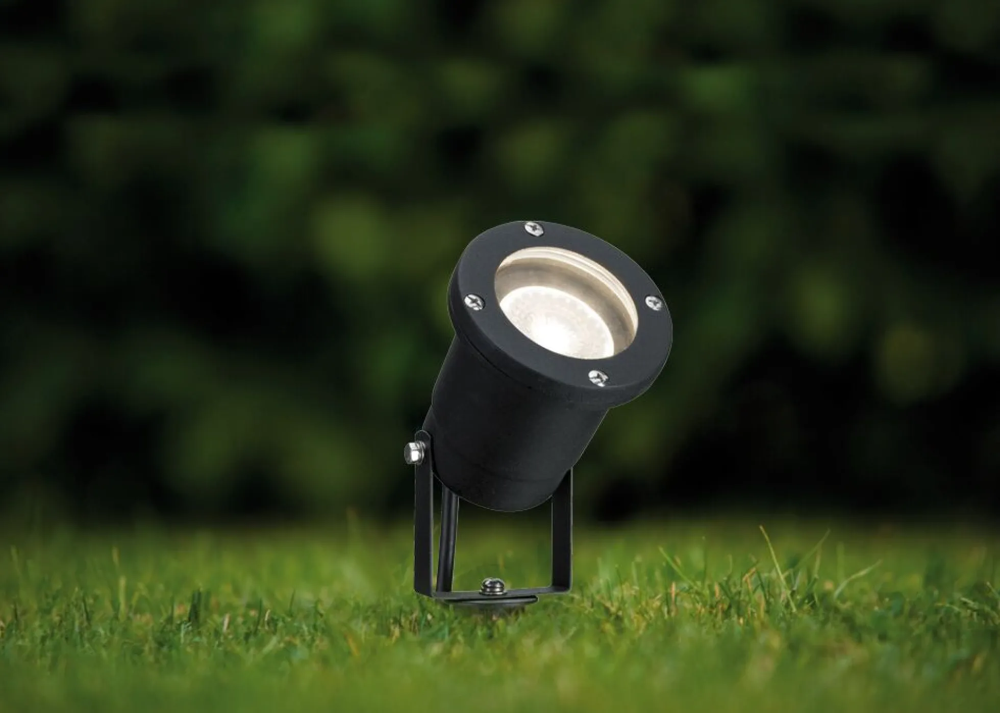 LED Gartenstrahler - LED Gartenstrahler IP65 rund 92mm 3000K 3,5W 230lm 230V 38° Schwarz Aluminium